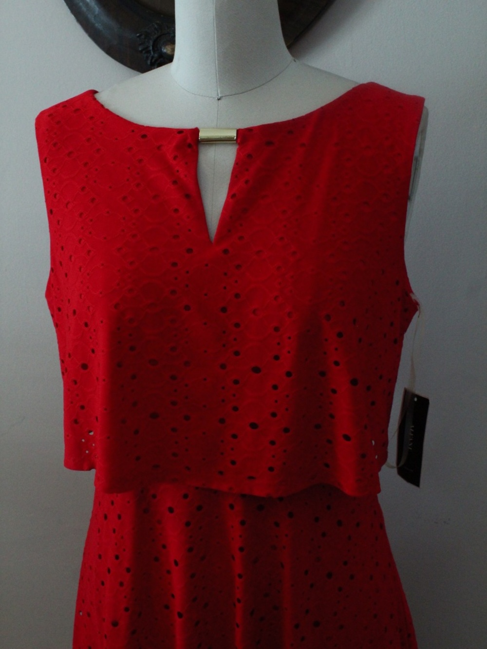 NWT Red alfani Eyelet Lace Dress